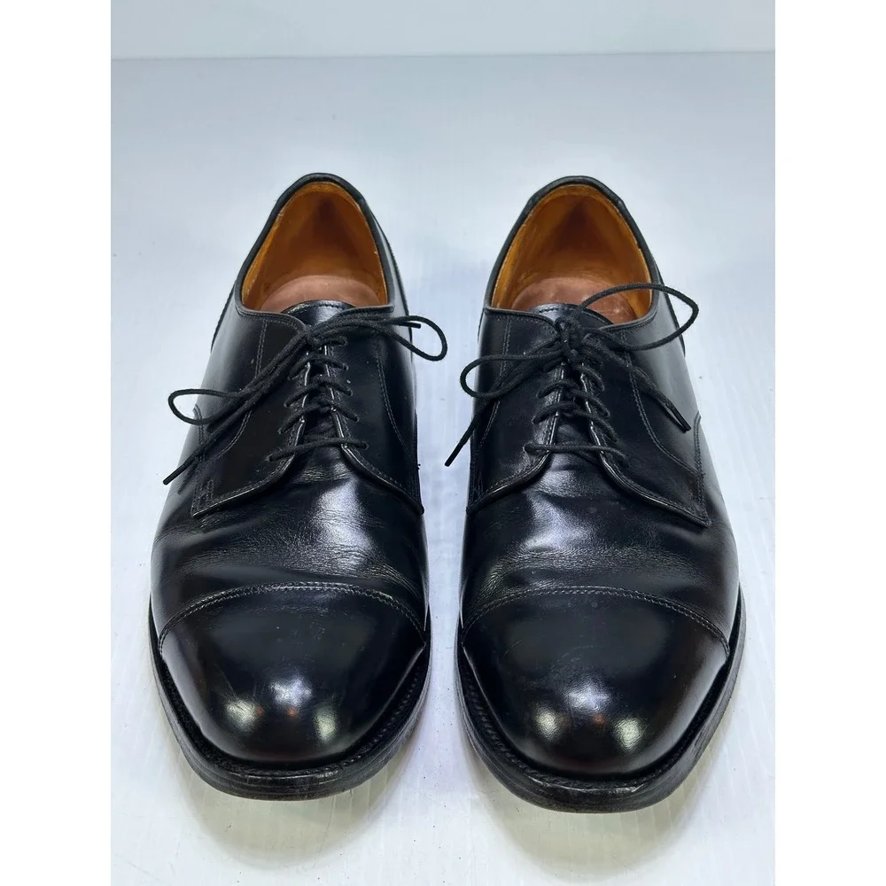 Allen Edmonds Fairgate Mens 12 D Black Leather Cap Toe Derby Dress Shoes 31281